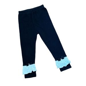 💚 Black Leggings with Ruffle